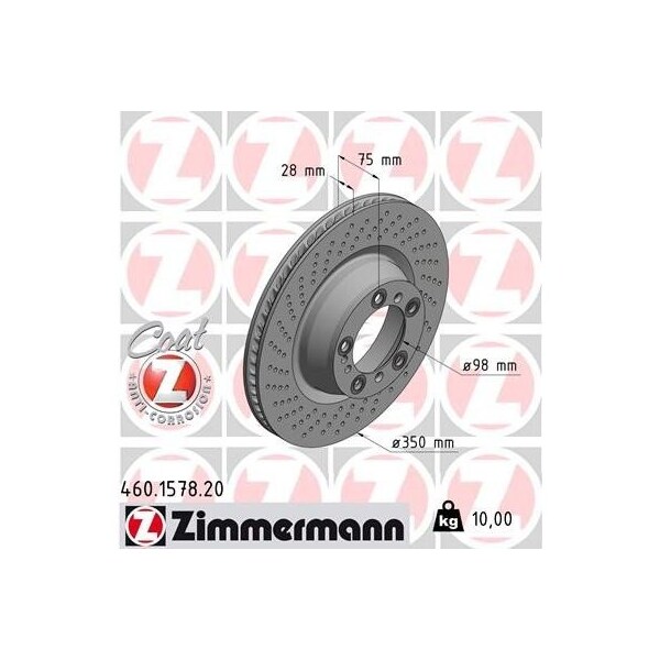 Zimmermann Brake Disc - Standard/Coated, 460157820 460157820 - main